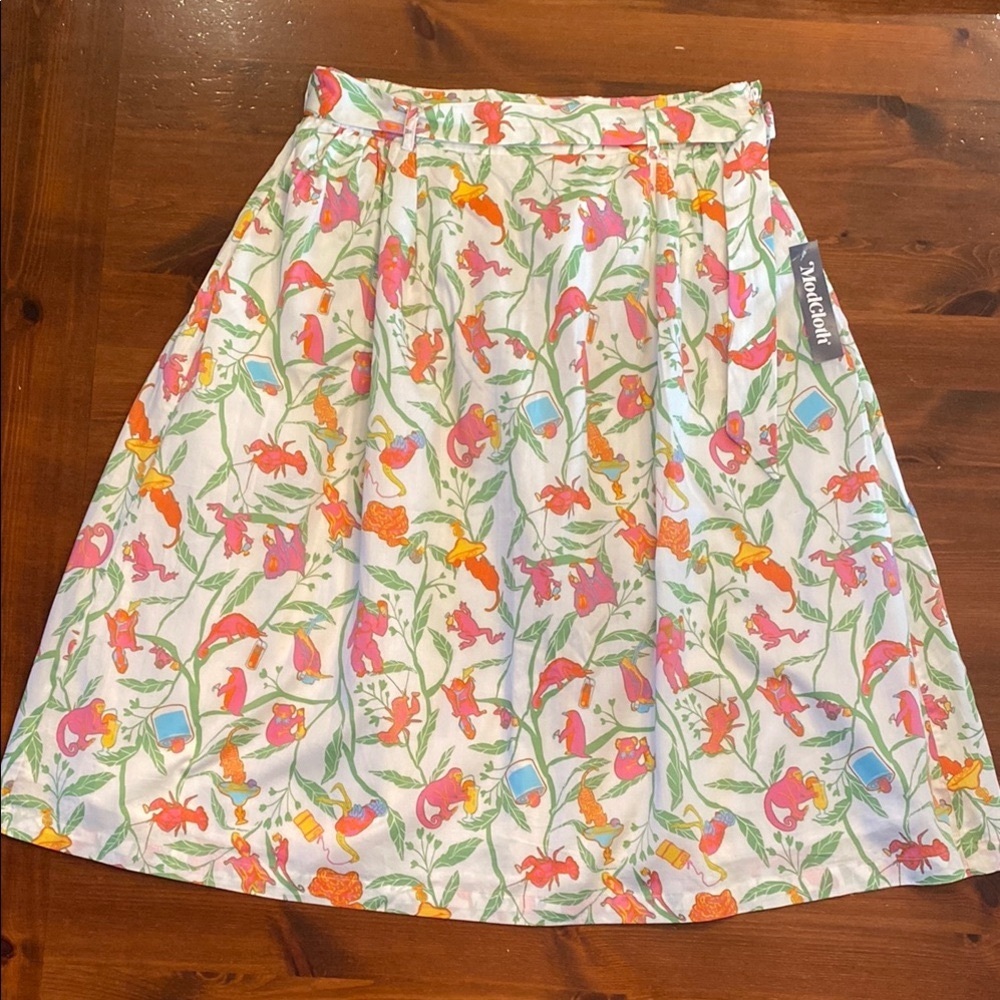 NWT ModCloth Party Animal Print A - line Skirt Size 12